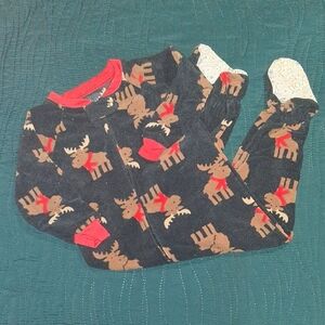 Carter's Black and Red Moose Pajama Set